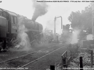 ^th October 1984 Enthusiasts Weekend. Featured - Black Prince 92203, Lady Nan 1719 and 4101 Dubs Crane tank.